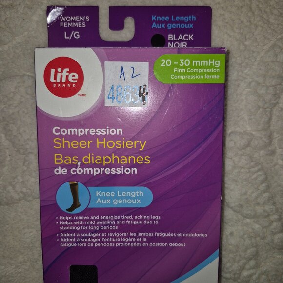 NIB Life Brand Compression Sheer Hosiery - Knee Length - Picture 6 of 10